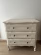 Commode blanc plume 3 tiroirs style classique