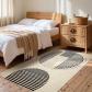 Tapis Salon Lavable 80x120cm Doux Chambre Beige Vintage - Noir Polyester