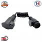 C�ble Remorque 13 Broches Spirale 1m Rallonge Caravane 12V