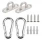 Crochets en U en Acier Inoxydable de 4,5 cm   2 Mousquetons Argent� Lot de 2
