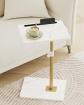 Table d'Appoint en Forme de C Rotative � 360� Blanc Dor� Bois HZ1990 DEAP