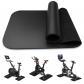 Tapis Home Trainer 2Pcs 70x28cm Tapis Musculation Appareil de Fitness Noir