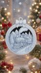 D�coration sapin de No�l boule grise en relief   Ornement d�coratif