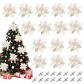 Fleurs Artificielles pour D�corations de No�l avec Clips Blanc Lot de 15