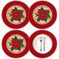 A 4 Pi�ces Set de Table Rond de No�l D�coration de F�te Lavables en Lin