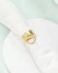 Bague Femme Acier Inoxydable Dor� Or Jaune Anneau Neuf Ouvert Pendentif Pendant