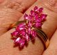 Rubis V�ritable Argent Massif Vermeil 925 Grosse Bague Cocktail Plaqu� Or Pierre