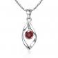 Ensemble de Bijoux en Argent pour Femmes 2 cm Collier Rouge