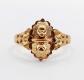 Bague chevali�re victorienne or rose 18k fleur finement travaill�e (circa 1890)