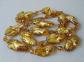 ancien collier vintage Verre MURANO Sulfure ambr� inclusions feuille d'argent