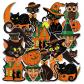 D�coupes Vintage pour Halloween Citrouille Sorci�re Chat Hibou Lot de 40