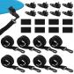 Kit Fixation pour Enrouleur de Couverture Solaire de Piscine Noir 24pcs