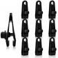 Clip de B�che Tente Pince R�glables en Forme Noir Lot de 10