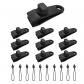 Clips de B�che   10 Cordes Noires avec Boule Pinces Solides Gris Lot de 10
