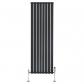Radiateur Plat Verticale � 1 Colonne & Vannes 1800 x 560 mm en Noir