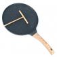 Po�le � Cr�pes 26 cm Cr�pi�re avec Manche en Bois Induction Acier Inoxydable