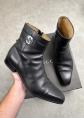 Bottines carr�es Gucci en cuir noir � embo�tement G (EU 42,5)