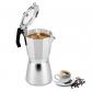 Cafetiere Italienne en Aluminium 14 Tasses Moka Pot 700 ml Argent�