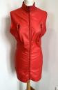robe T42-44 wetlook �pais rouge effet cuir zips poitrine ajust�e col haut 960-