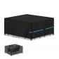 Housse Salon de Jardin Exterieur Protection Table Noir Coton