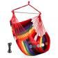 Rouge Fauteuil Suspendu100 x 135 cm Chaise � Bascule Rayures M�tal