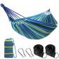 Hamac d'Ext�rieur de Camping Toile Portable avec Sangles Bleu - Jaune - Vert