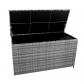 Coffre de Rangement 700 L Rotin Gris Doublure Imperm�able Ext�rieure Jardin