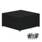 Housse Salon de Jardin Exterieur pour Mobilier Noir Tissu 220x220x85 cm