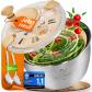 Essoreuse � Salade en Acier Inoxydable Couvercle Fra�cheur 5 l Beige