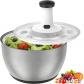 Essoreuse � Salade Acier Inoxydable 6L Grande Capacit� Blanc