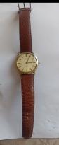 Seiko Montre M�canique analogique cadran argent� bo�tier dor� cuir marron