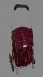 CADDIE DE COURSES MADE IN FRANCE 3 ROUES CADDIE MOTIF ECOSSAIS VINTAGE