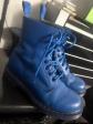 Dr Martens bottines homme bleu vinyle � lacets bout rond uni EU 38 Petite Tache