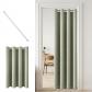 Rideau Porte Occultant Thermique  illets 1p L150 H200 Vert Sauge Panneaux