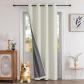 Rideau Thermique Porte d'Entr�e Effet Lin 132x210 cm 1 Panneau Beige Clair