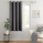 Rideau Occultant Thermique Salon Oeillets 140x160 cm Gris Panneaux Draperies