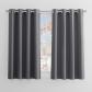 Rideau Occultants Court 2 Pi�ces de Thermique Unicolore Draperies Gris