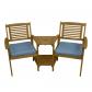 Banc de Jardin en Bois d'Acacia de Table � Th� pour 2 Personnes avec Coussins