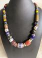 Collier perles de verre Murano millefiori chevrons