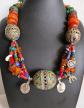 Collier Berb�re marocain corail �mail r�sine
