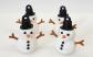 Lot 4 d�corations No�l bonhomme de neige Imprimer En 3d blanc noir orange marron