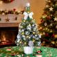 Sans Piles Incluses Sapin de No�l Artificiel 45 cm Pr� d�cor� 18 cm argent�