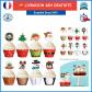 96 Pi�ces D�corations G�teau de No�l Cupcake Toppers et Wraps