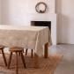 Nappe de No�l Jacquard Fil Dor� Table � Manger Rectangulaire D�coration Beige