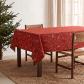 Nappe de No�l Jacquard Fil Dor� Table � Manger Rectangulaire D�coration Rouge