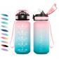Gourde 500ml Bouteille d'Eau avec Marqueur de Temps et Paille �tanche Plastiques