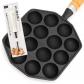Takoyaki Po�le en Fonte avec Pic 14 Cavit�s 3,5 cm 27,5 cm Noir