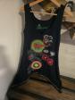 Desigual d�bardeur femme L noir col V dos nageur imprim� fleurs