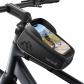1,6 L Capacit� Sacoche V�lo �tanche Sac Cadre T�l�phone Noir Polyur�thane PU