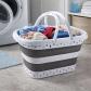 Panier Corbeille � Linge Retractable Et Pliable Avec Ances   45 Litres   Blanc G